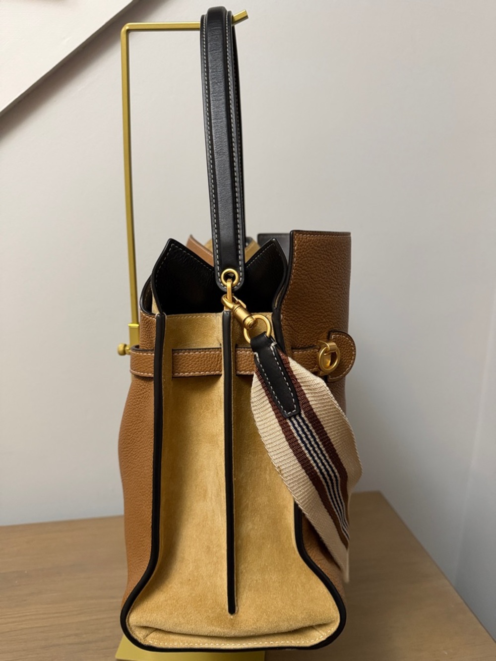 Tory Burch Lee Radziwill Leather and Suede Double bag - Picture 5 of 12